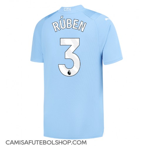 Camisa de time de futebol Manchester City Ruben Dias #3 Replicas 1º Equipamento 2023-24 Manga Curta